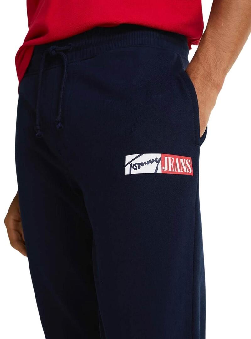 Pantaloni Tommy Jeans Entry blu navy per uomo