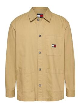 Camicia sovrapposta Tommy Jeans Essential beige per uomo