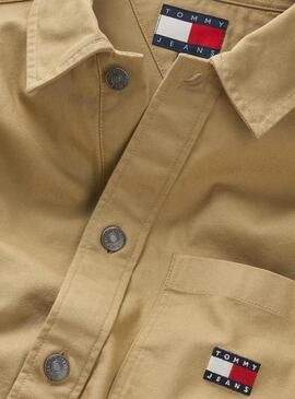 Camicia sovrapposta Tommy Jeans Essential beige per uomo