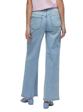 Pantaloni in denim chiaro Vila Viemma per donna