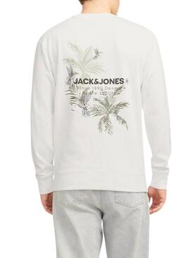 Felpa Jack and Jones Hawaii beige per uomo