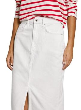 Gonna Pepe Jeans Midi bianca per donna