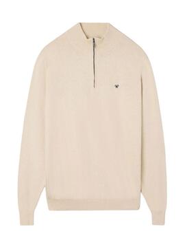 Maglia Silbon Zip beige per uomo