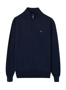 Maglia Silbon Zip blu scuro per uomo