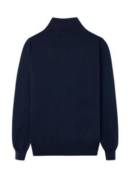 Maglia Silbon Zip blu scuro per uomo