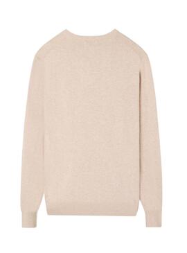 Jersey Silbon V neck beige per uomo