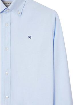 Camicia Silbon Oxford blu per uomo.