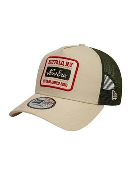 Cappellino New Era Trucker Patch beige per uomo.