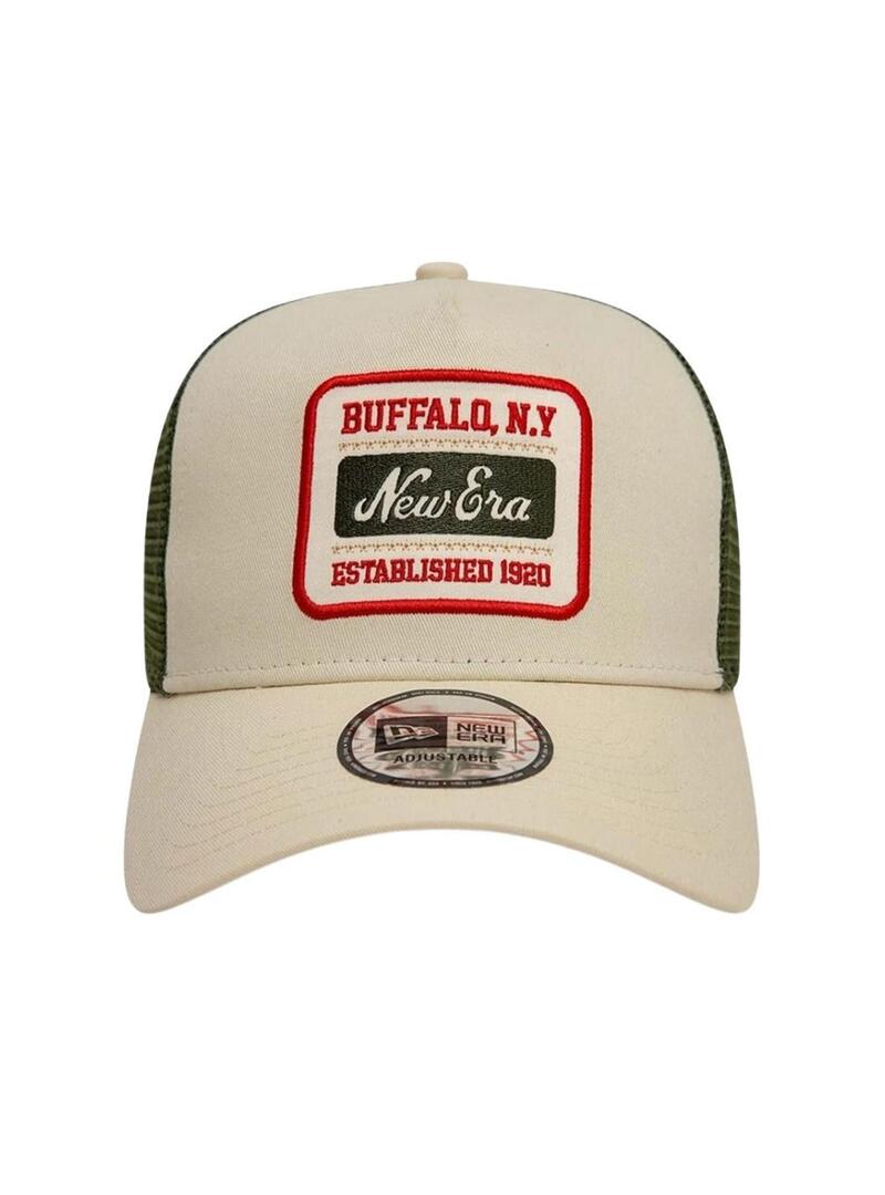 Cappellino New Era Trucker Patch beige per uomo.