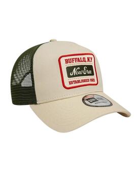 Cappellino New Era Trucker Patch beige per uomo.