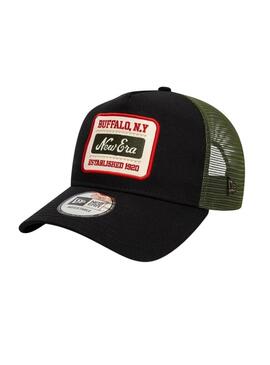 Cappellino New Era Trucker Patch nero per uomo.