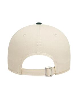 Cappello New Era Colour Block beige e verde per uomo