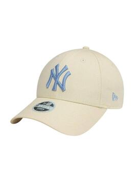 Cappello New Era Metallic Logo beige per donna