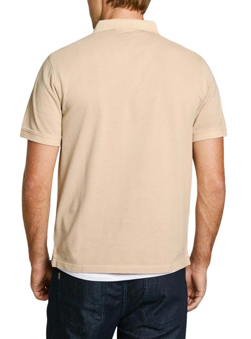 Polo Pepe Jeans New Oliver beige per uomo