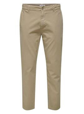 Pantaloni Only and Sons Free beige per uomo