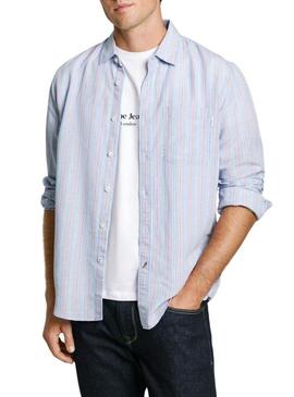 Camicia Pepe Jeans Alphonso blu per uomo