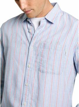 Camicia Pepe Jeans Alphonso blu per uomo