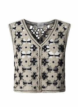 Gilet Pepe Jeans Olivia all'uncinetto per donna