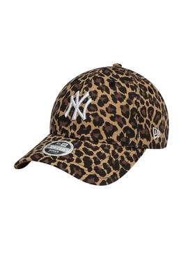 Cappello New Era Leopard marrone per donna