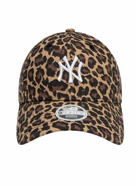 Cappello New Era Leopard marrone per donna