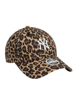 Cappello New Era Leopard marrone per donna