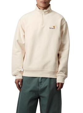 Felpa Carhartt Half Zip beige per uomo