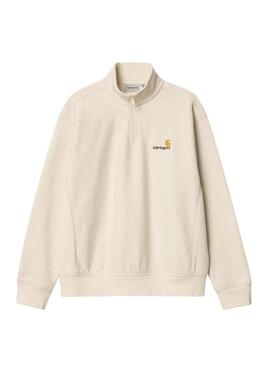 Felpa Carhartt Half Zip beige per uomo