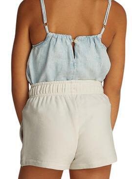 Shorts Calvin Klein Jeans Script bianchi per bambina