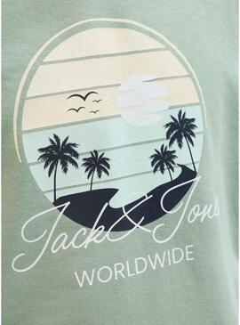 Felpa Jack and Jones Palm verde per uomo