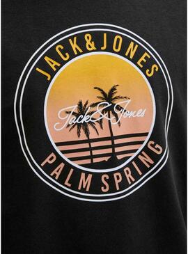 Felpa Jack and Jones Palm nera per uomo