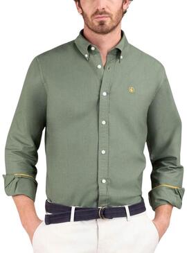 Camicia El Ganso Garment Dyed verde per uomo