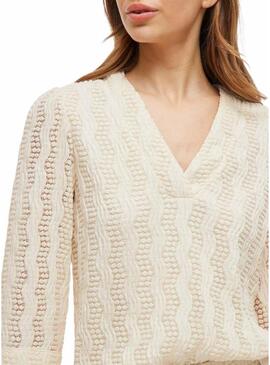 Blusa Vila Vilumena beige per donna