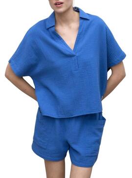 Camicia Ecoalf Denis blu per donna