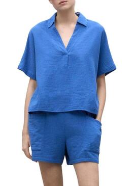 Camicia Ecoalf Denis blu per donna