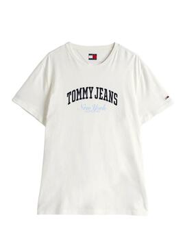 Maglietta Tommy Jeans Varsity Pop bianca per uomo