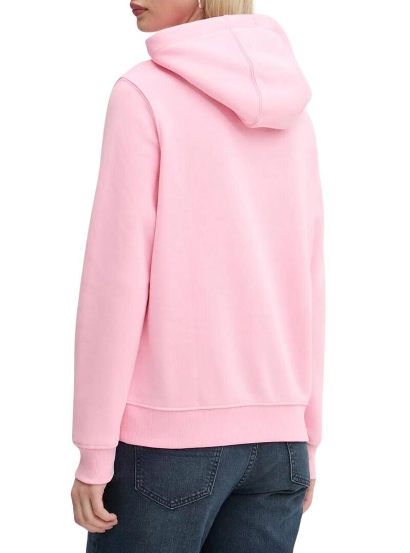 Felpa Tommy Jeans Ess Logo rosa per donna