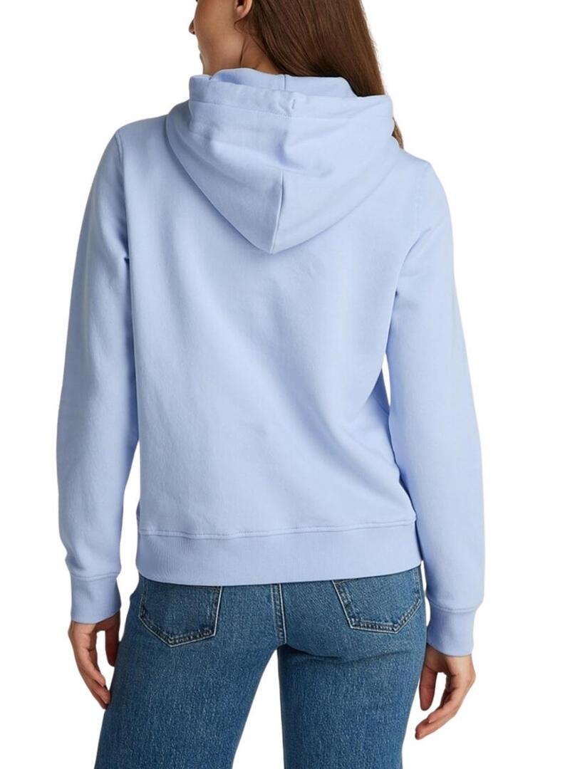 Felpa Tommy Jeans Linear Hoodie blu per donna