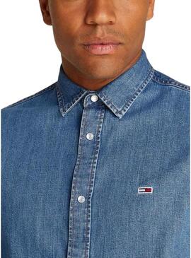 Camicia Tommy Jeans Mid blu per uomo