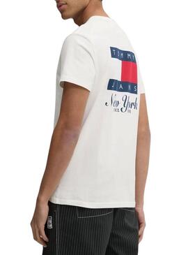 Maglietta Tommy Jeans Heritage bianca per uomo