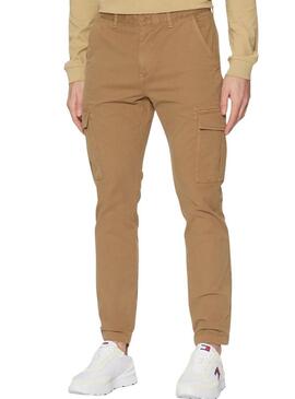 Pantaloni Tommy Jeans Austin color cammello per uomo