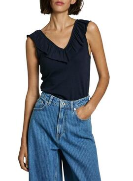 Top Pepe Jeans Millie blu scuro per donna