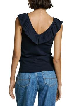 Top Pepe Jeans Millie blu scuro per donna