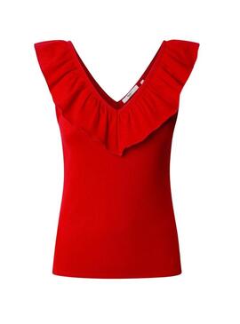 Top Pepe Jeans Millie rosso per donna