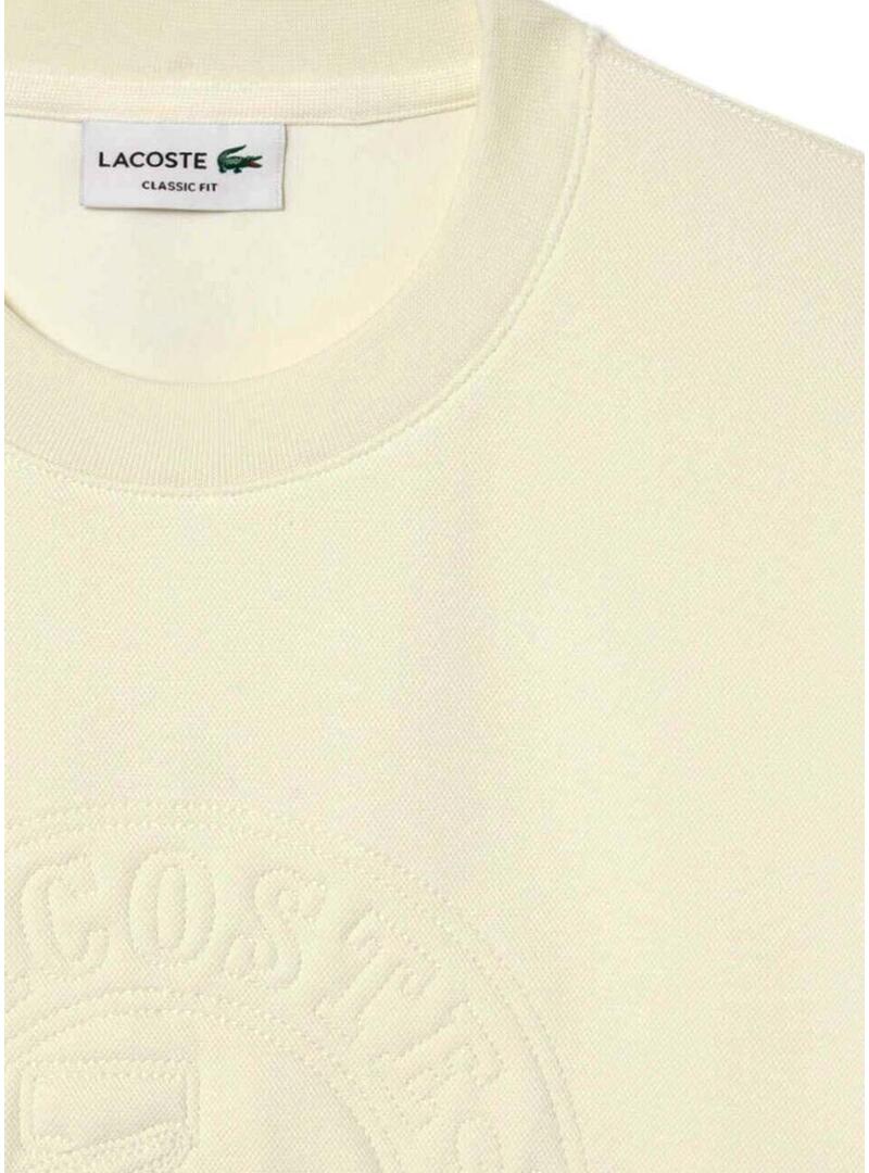 Felpa Lacoste Logo Lacoste Paris beige per uomo