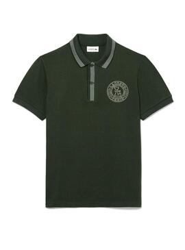 Polo Lacoste L.12.12 Paris regolare verde per uomo