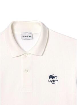 Polo Lacoste L.12.12 logo stampato bianco per uomo e donna