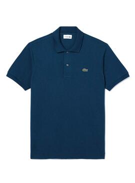 Polo Lacoste Piqué L.12.12 blu per uomo