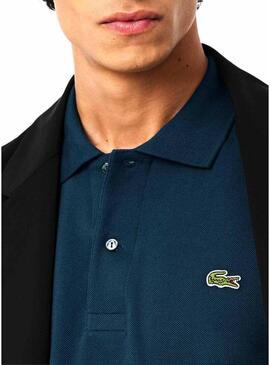 Polo Lacoste Piqué L.12.12 blu per uomo