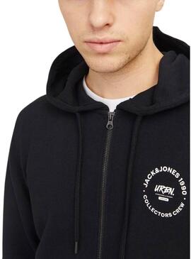 Felpa Jack and Jones Simon nera per uomo