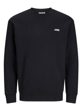 Felpa Jack and Jones Script nera per uomo